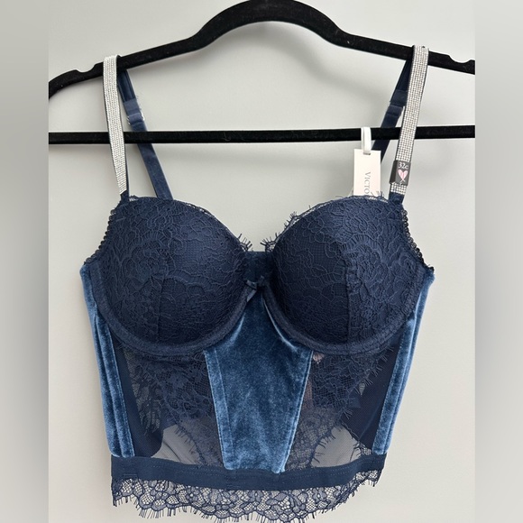 BNWT DREAM ANGELS Lace & Velvet Shine Strap Corset Top - Picture 6 of 8